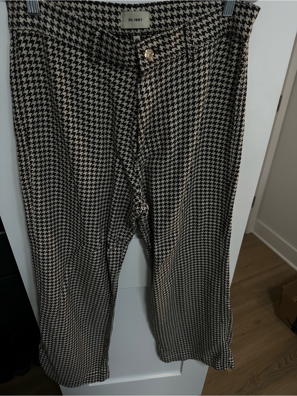 DL1961 Women's Houndstooth Pants in Black & Cream Size 30